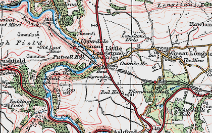 Old map of Little Longstone in 1923