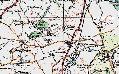 Old map of Little Lyth in 1921