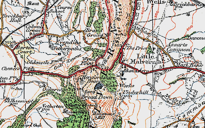 Old map of Little Malvern in 1920