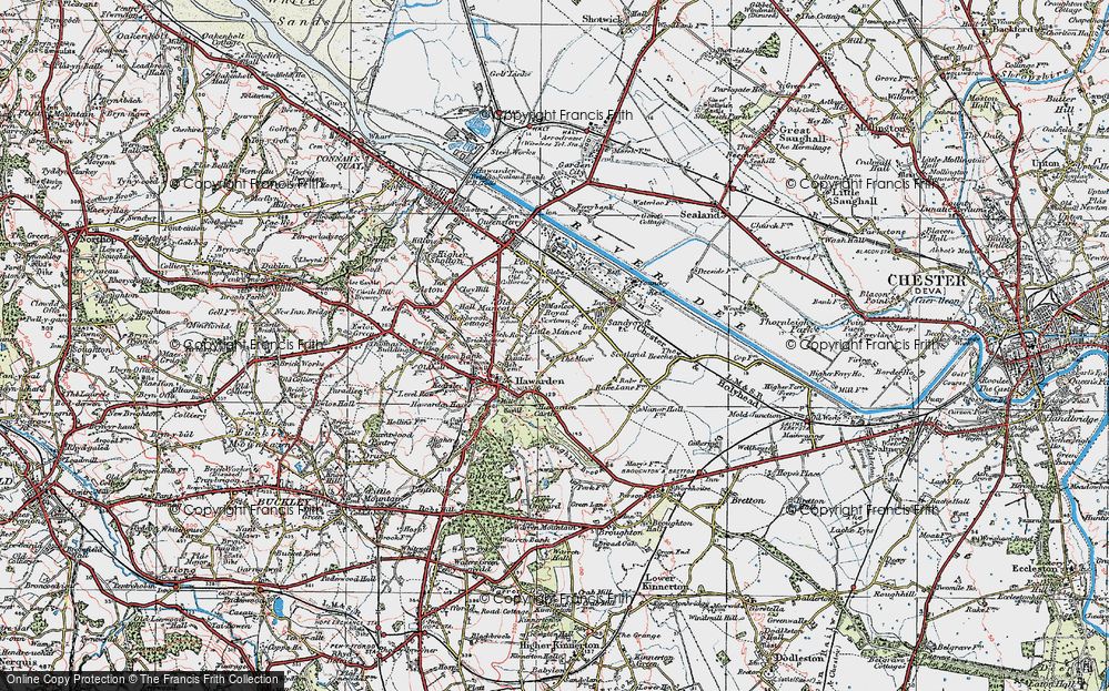 Old Map of Little Mancot, 1924 in 1924