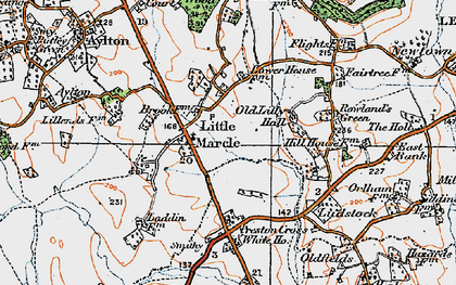 Old map of Preston Cross in 1920
