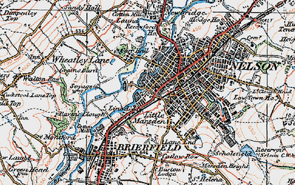 Old map of Little Marsden in 1924