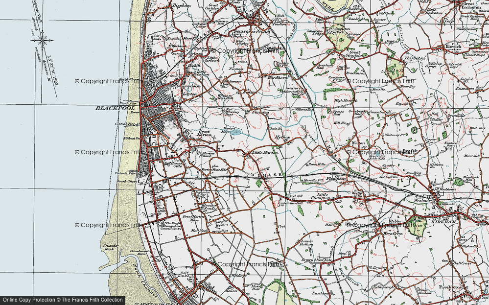 Old Map of Little Marton, 1924 in 1924