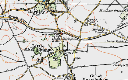 Old map of Little Massingham in 1921