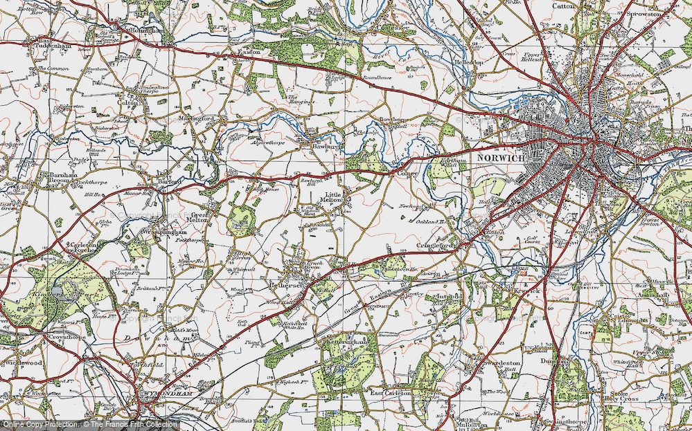 Old Map of Historic Map covering Beckhithe in 1922