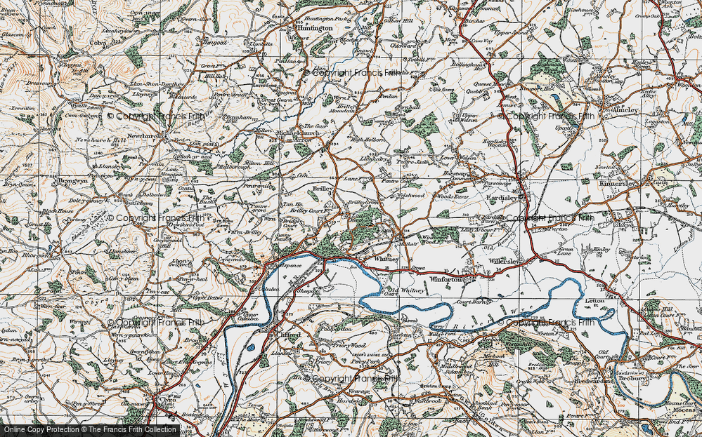 Old Map of Historic Map covering Brilley Green in 1919