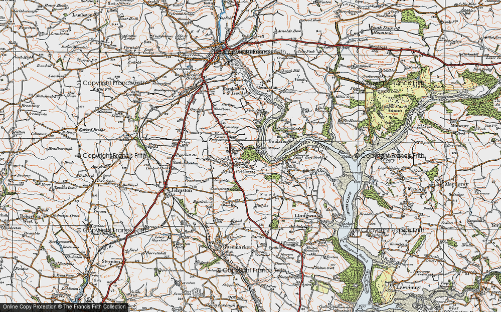 Old Map of Historic Map covering Black Hill in 1922