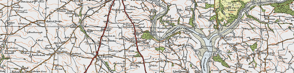 Old map of Black Hill in 1922