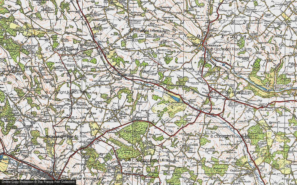 Old Map of Historic Map covering Mop End in 1920