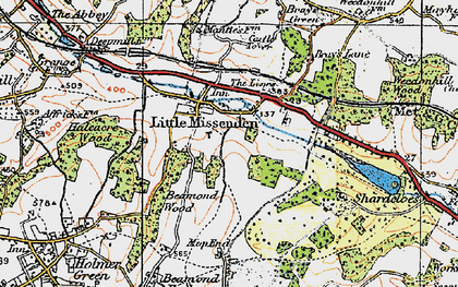 Old map of Mop End in 1920