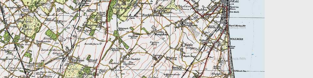 Old map of Little Mongeham in 1920