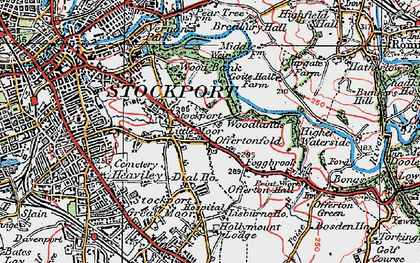 Old map of Little Moor in 1923