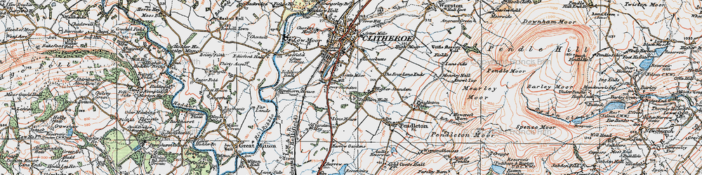 Old map of Little Moor in 1924