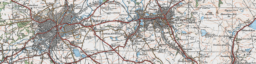 Old map of Little Moor End in 1924