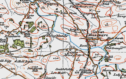 Old map of Little Musgrave in 1925