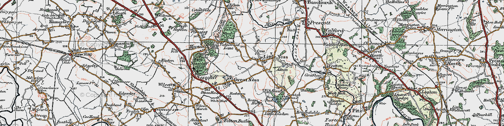 Old map of Adcote in 1921