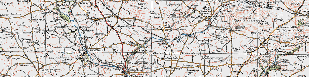 Old map of Little Newcastle in 1922