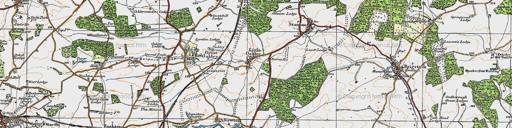 Old map of Little Oakley in 1920