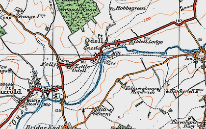 Old map of Little Odell in 1919