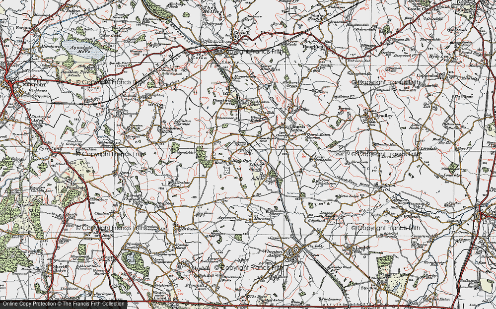 Old Map of Little Onn, 1921 in 1921