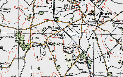 Old map of Little Onn in 1921