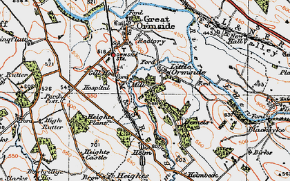 Old map of Little Ormside in 1925