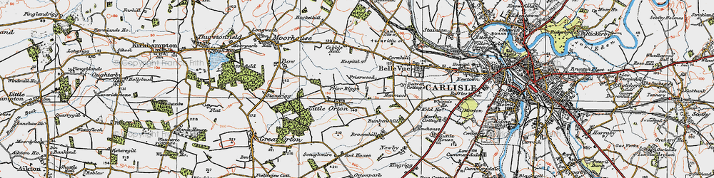 Old map of Little Orton in 1925