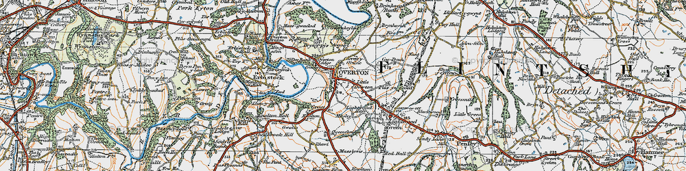Old map of Little Overton in 1921