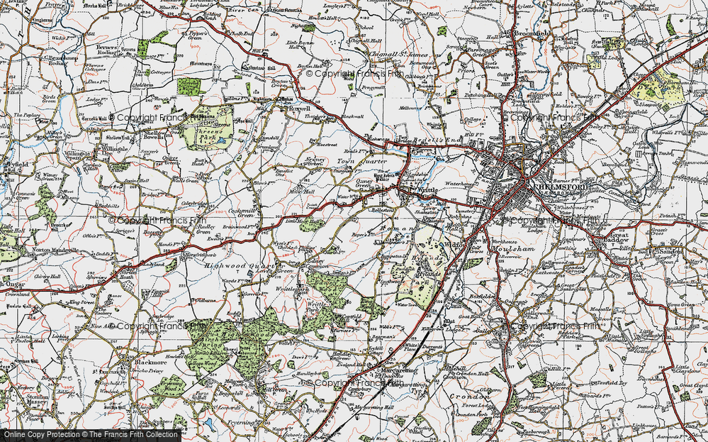 Old Map of Little Oxney Green, 1920 in 1920