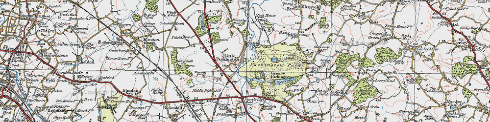 Old map of Little Packington in 1921