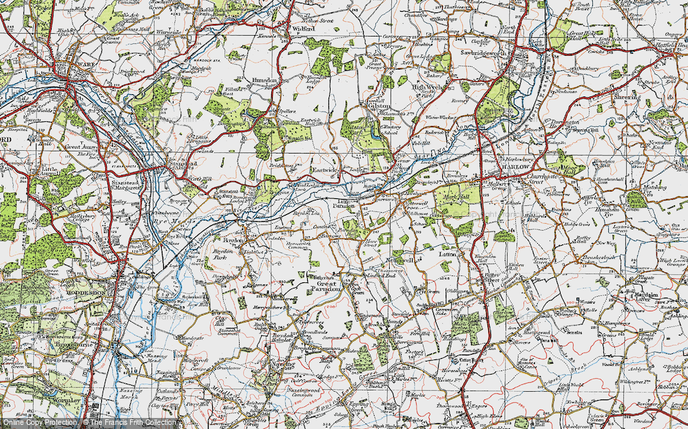 Old Map of Little Parndon, 1919 in 1919