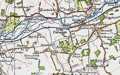 Old map of Little Parndon in 1919