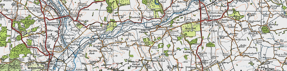 Old map of Little Parndon in 1919