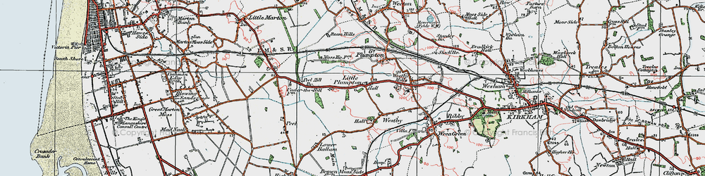 Old map of Little Plumpton in 1924