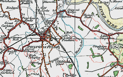 Old map of Little Poulton in 1924
