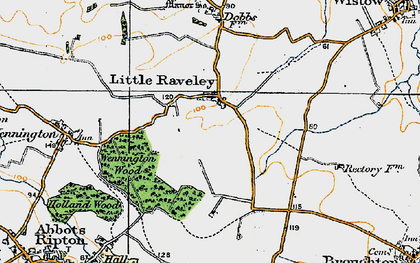 Old map of Little Raveley in 1920
