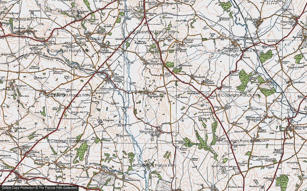 Old Map of Little Rissington, 1919 in 1919