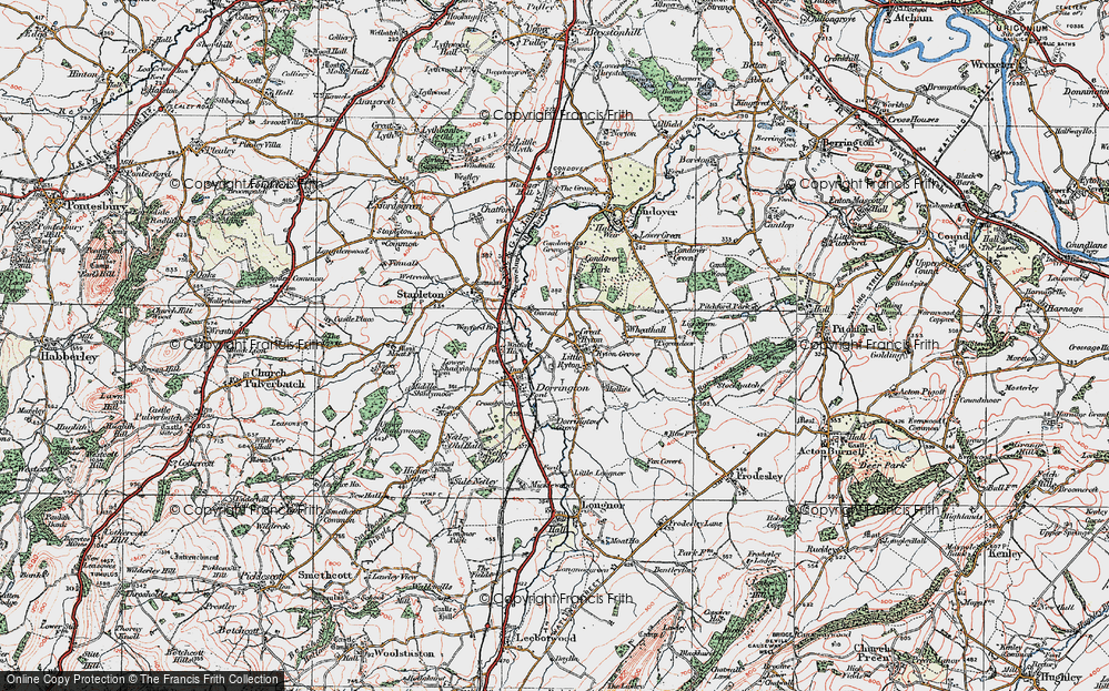 Old Map of Little Ryton, 1921 in 1921
