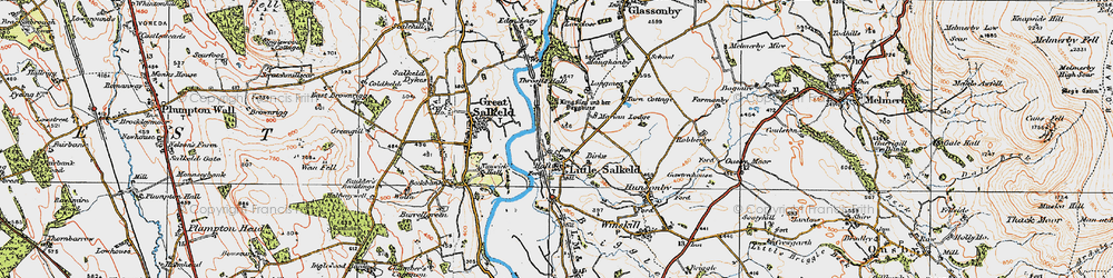 Old map of Little Salkeld in 1925