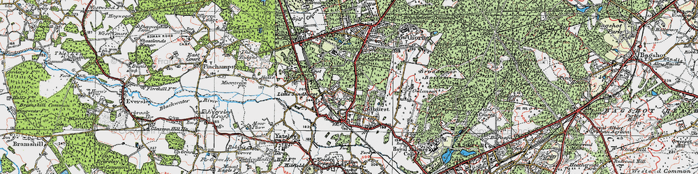 Old map of Little Sandhurst in 1919