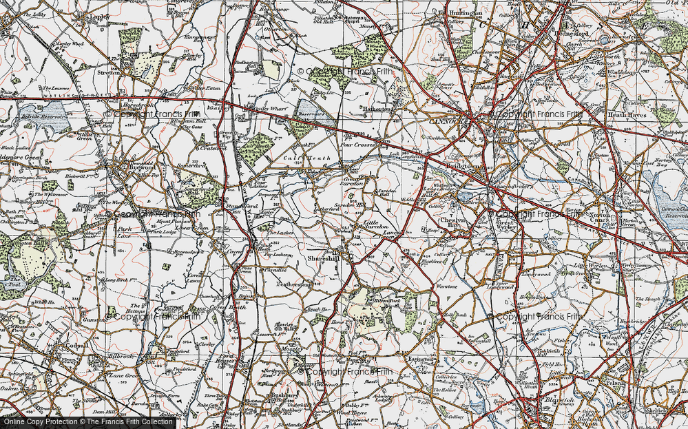 Old Map of Little Saredon, 1921 in 1921