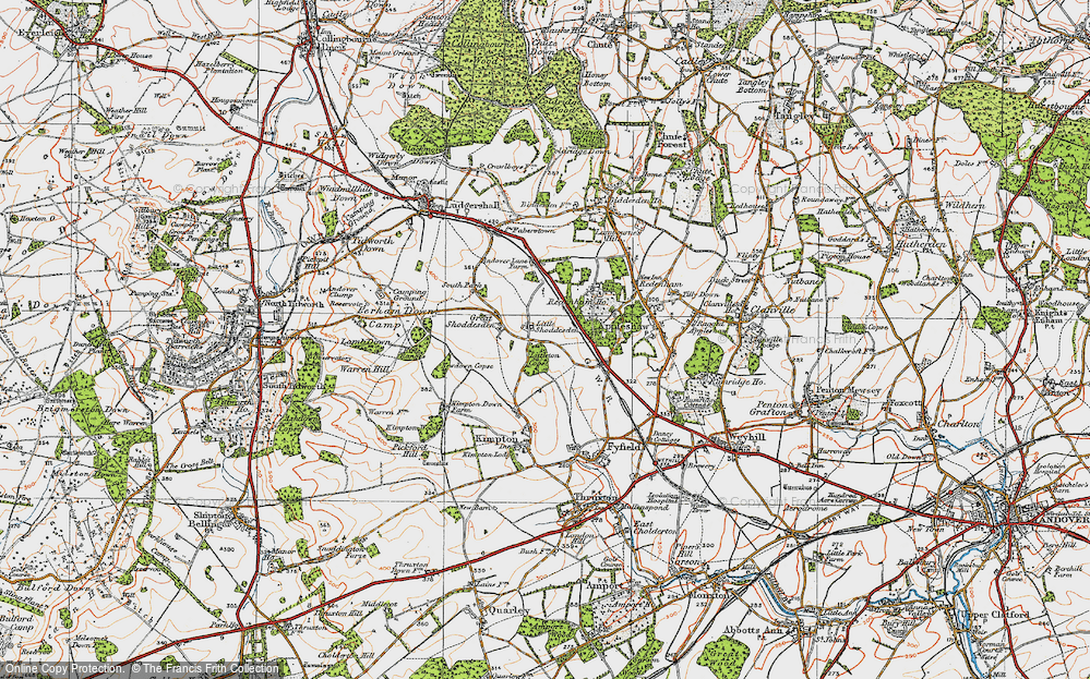 Old Map of Little Shoddesden, 1919 in 1919