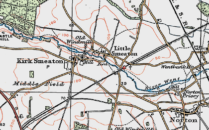 Old map of Little Smeaton in 1924
