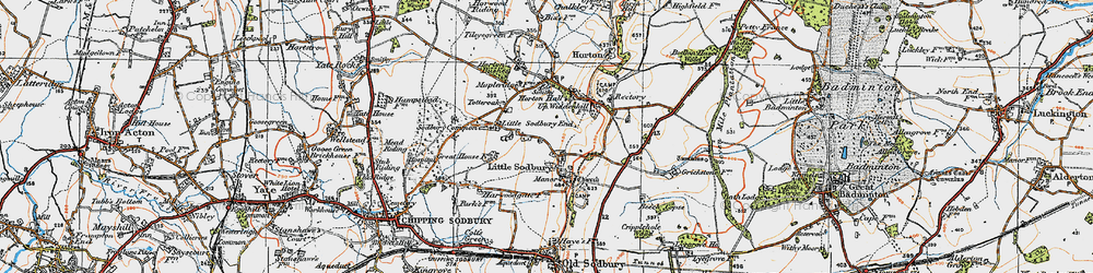 Old map of Little Sodbury in 1919