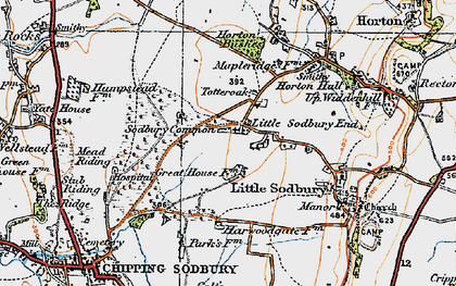 Old map of Little Sodbury End in 1919