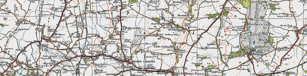 Old map of Little Sodbury End in 1919