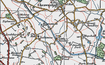 Old map of Little Soudley in 1921