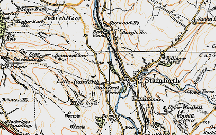 Old map of Little Stainforth in 1924