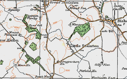 Old map of Little Stainton in 1925