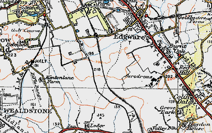Old map of Little Stanmore in 1920